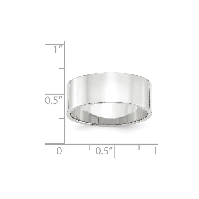 Solid 10K White Gold 8mm Light Weight Flat MensWomens Wedding Band Ring Size 125 Goldia Rings Solid 10K White Gold 8mm Light Weight Flat MensWomens Wedding Band Ring Size 125 Goldia Rings