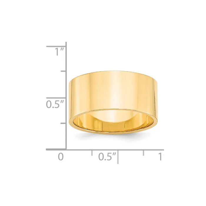 Solid 10K Yellow Gold 10mm Light Weight Flat MensWomens Wedding Band Ring Size 125 Goldia Rings Solid 10K Yellow Gold 10mm Light Weight Flat MensWomens Wedding Band Ring Size 125 Goldia Rings