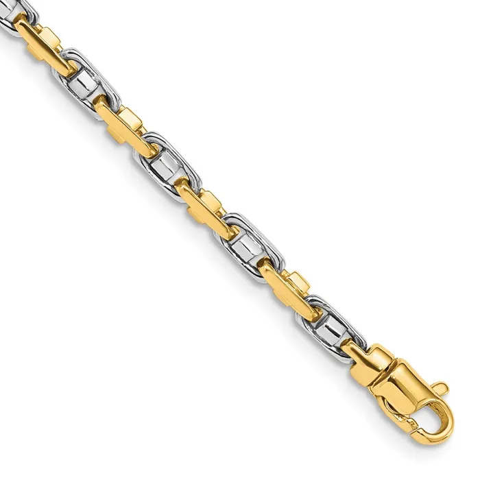 Solid 14K Twotone Gold 825 inch 35mm Fancy Link with Lobster Clasp Bracelet MDS Bracelets Solid 14K Twotone Gold 825 inch 35mm Fancy Link with Lobster Clasp Bracelet MDS Bracelets