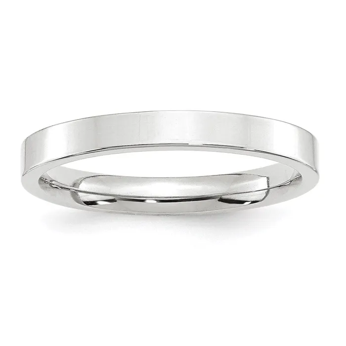 Solid 14K White Gold 3mm Standard Flat Comfort Fit MensWomens Wedding Band Ring Size 4 Goldia Rings Solid 14K White Gold 3mm Standard Flat Comfort Fit MensWomens Wedding Band Ring Size 4 Goldia Rings