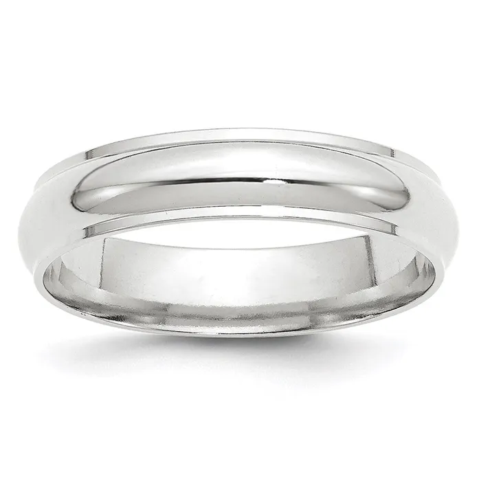 Solid 14K White Gold 5mm Half Round with Edge MensWomens Wedding Band Ring Size 10 Goldia Rings Solid 14K White Gold 5mm Half Round with Edge MensWomens Wedding Band Ring Size 10 Goldia Rings