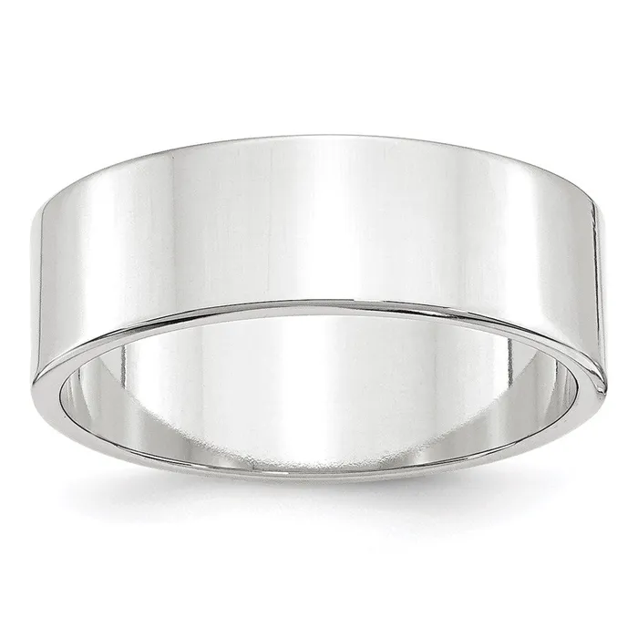 Solid 14K White Gold 7mm Light Weight Flat MensWomens Wedding Band Ring Size 105 Goldia Rings Solid 14K White Gold 7mm Light Weight Flat MensWomens Wedding Band Ring Size 105 Goldia Rings