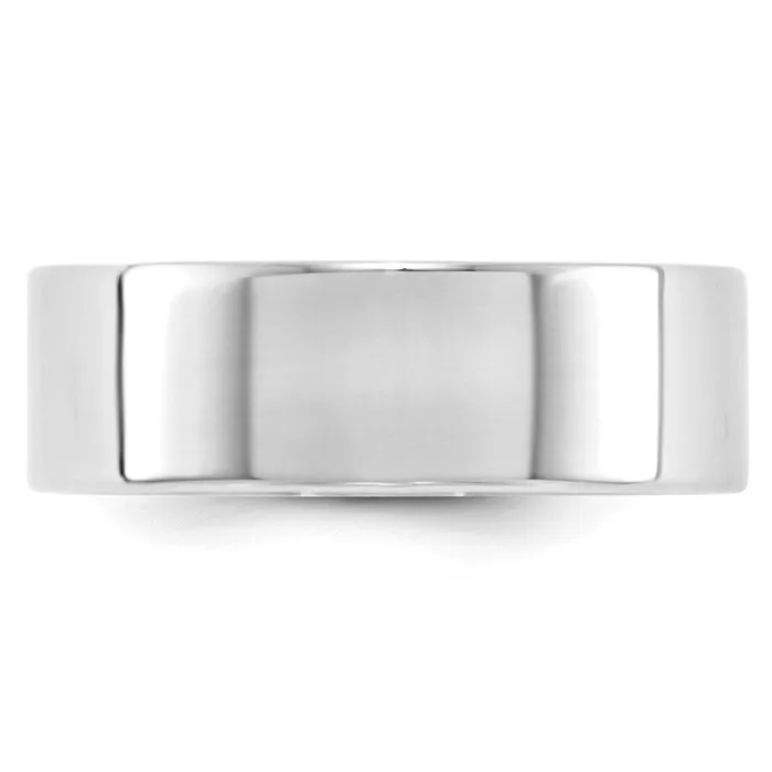 Solid 14K White Gold 7mm Light Weight Flat MensWomens Wedding Band Ring Size 105 Goldia Rings Solid 14K White Gold 7mm Light Weight Flat MensWomens Wedding Band Ring Size 105 Goldia Rings