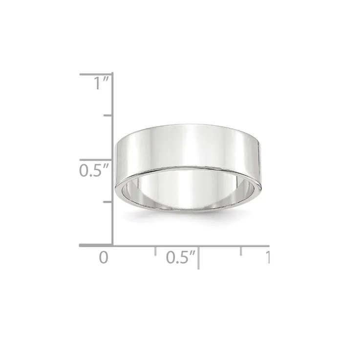 Solid 14K White Gold 7mm Light Weight Flat MensWomens Wedding Band Ring Size 105 Goldia Rings Solid 14K White Gold 7mm Light Weight Flat MensWomens Wedding Band Ring Size 105 Goldia Rings