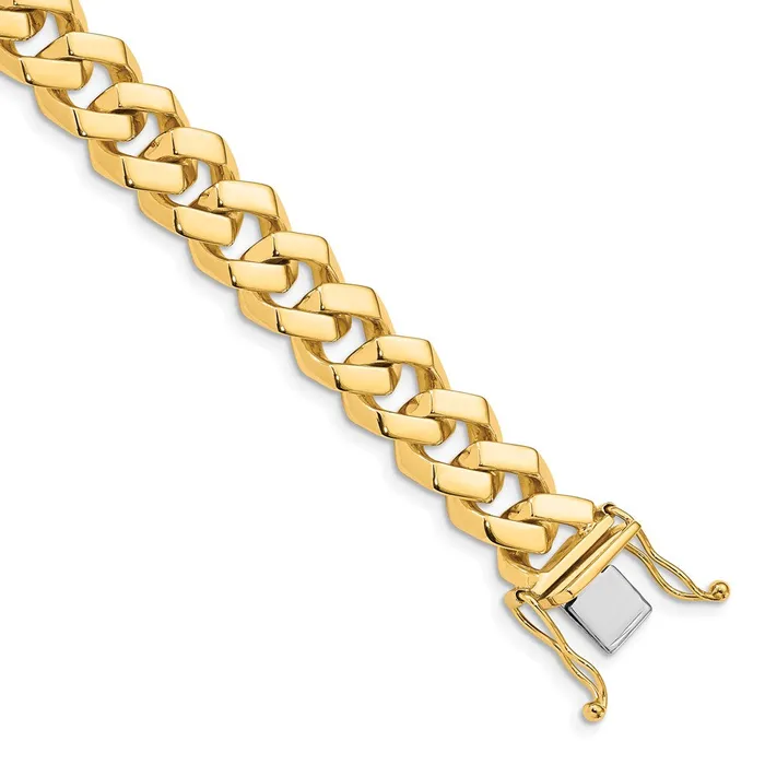 Solid 14K Yellow Gold 24 inch 10mm Hand Polished Fancy Link with Box Catch Clasp Chain Necklace MDS Necklaces Solid 14K Yellow Gold 24 inch 10mm Hand Polished Fancy Link with Box Catch Clasp Chain Necklace MDS Necklaces
