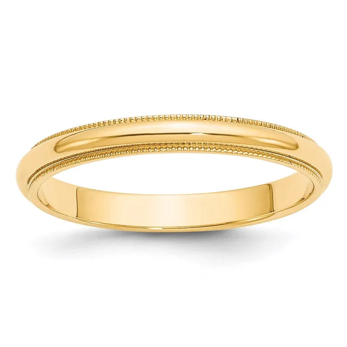 Solid 18K Yellow Gold 3mm Milgrain HalfRound Wedding MensWomens Wedding Band Ring Size 75 Goldia Rings Solid 18K Yellow Gold 3mm Milgrain HalfRound Wedding MensWomens Wedding Band Ring Size 75 Goldia Rings