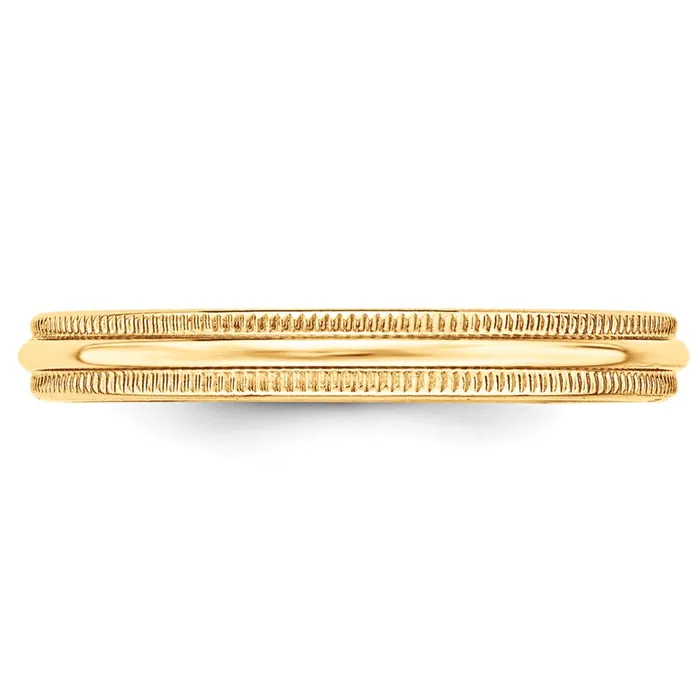 Solid 18K Yellow Gold 3mm Milgrain HalfRound Wedding MensWomens Wedding Band Ring Size 75 Goldia Rings Solid 18K Yellow Gold 3mm Milgrain HalfRound Wedding MensWomens Wedding Band Ring Size 75 Goldia Rings