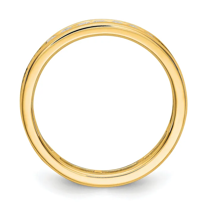 Solid Real 14k Polished 1ct Channel Set CZ Eternity Wedding Band Ring Goldia Rings