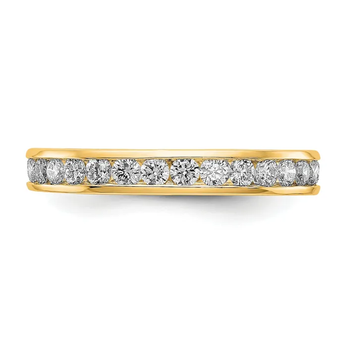 Solid Real 14k Polished 1ct Channel Set CZ Eternity Wedding Band Ring Goldia Rings