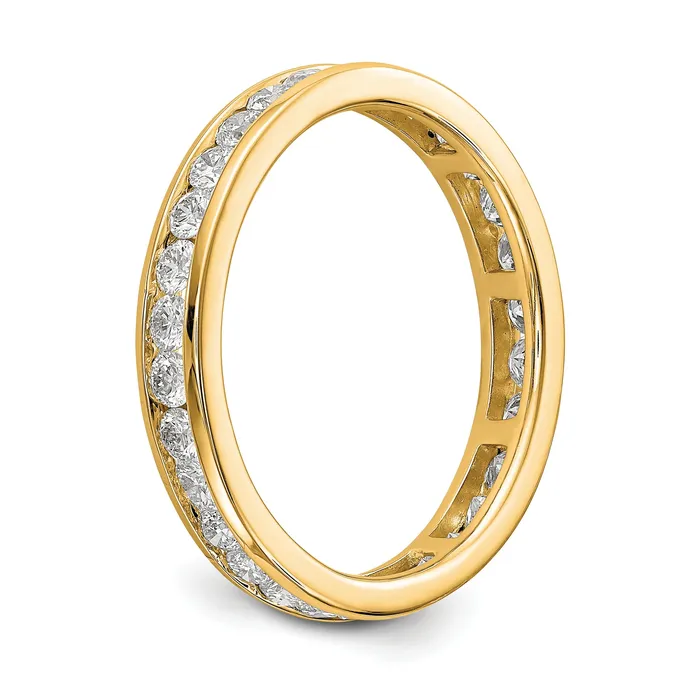 Solid Real 14k Polished 1ct Channel Set CZ Eternity Wedding Band Ring Goldia Rings