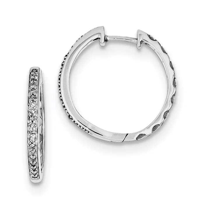 Sterling Silver Rhodium Diamond Earrings Goldia Earrings
