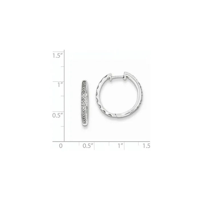 Sterling Silver Rhodium Diamond Earrings Goldia Earrings