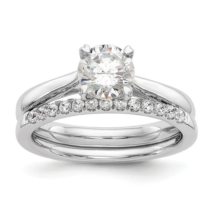True Origin 14k White Gold 34 Ct Lab Grown Diamond VSSI G Round Solitaire Engagement Ring Goldia Rings