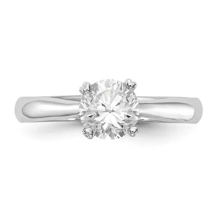 True Origin 14k White Gold 34 Ct Lab Grown Diamond VSSI G Round Solitaire Engagement Ring Goldia Rings