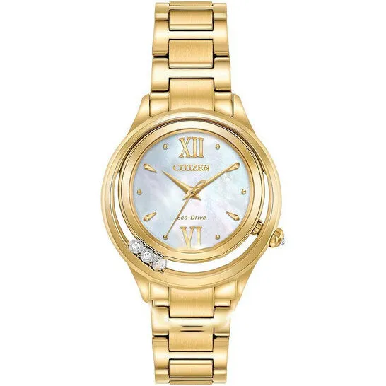 Watches JMS always Original Citizen EcoDrive Mother of Pearl White Dial Ladies Watch EM051258D Watches JMS always Original Citizen EcoDrive Mother of Pearl White Dial Ladies Watch EM051258D
