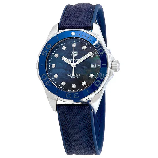 Watches JMS always Original Tag Heuer Aquaracer Blue Mother of Pearl Diamond Dial Ladies Watch WAY131LFT6091 Watches JMS always Original Tag Heuer Aquaracer Blue Mother of Pearl Diamond Dial Ladies Watch WAY131LFT6091