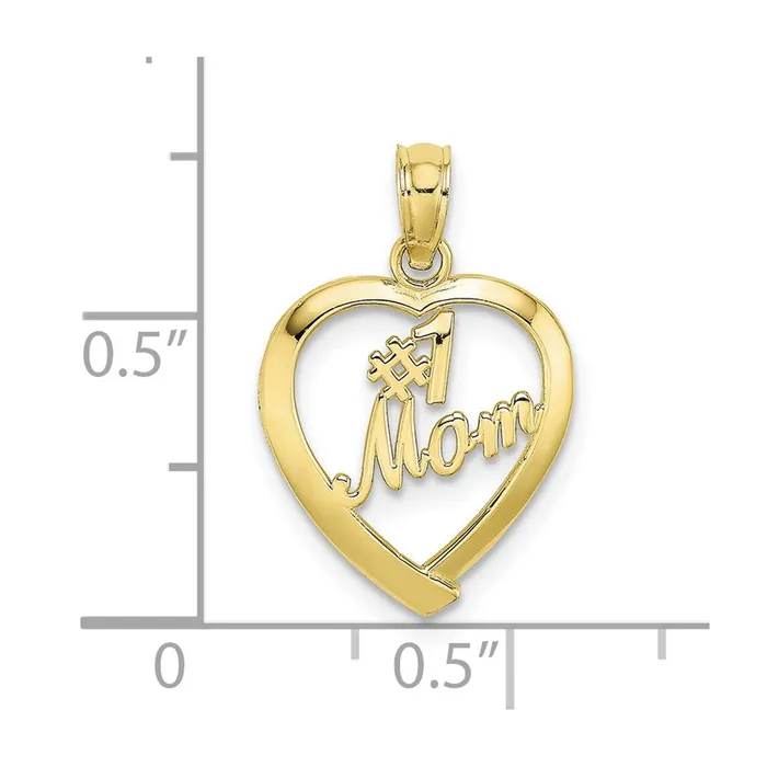 10K 1 MOM In Heart Pendant TreasureFineJewelers Necklaces