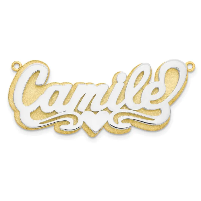 10K 3D Twotone Polished Name Plate TreasureFineJewelers Rings