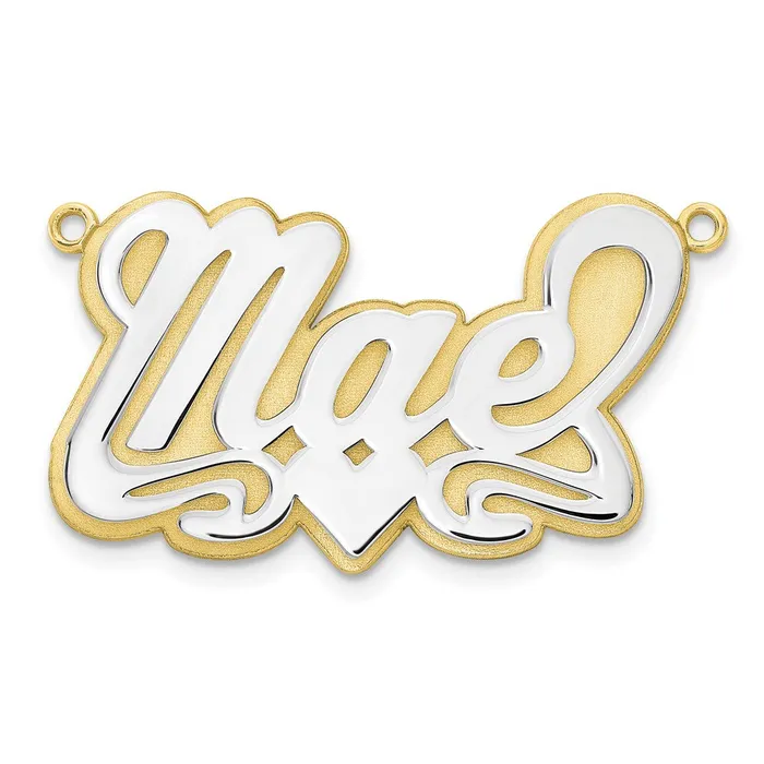 10K 3D Twotone Polished Name Plate TreasureFineJewelers Rings