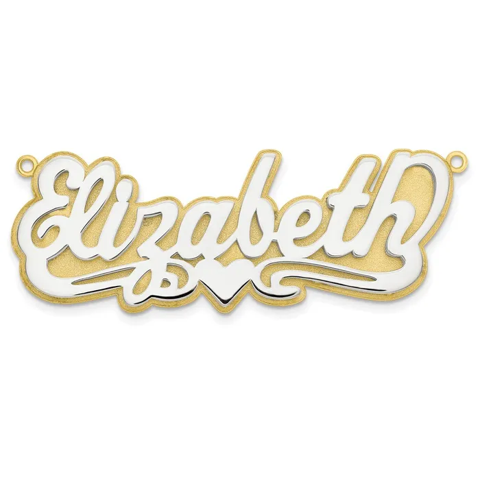 10K 3D Twotone Polished Name Plate TreasureFineJewelers Rings