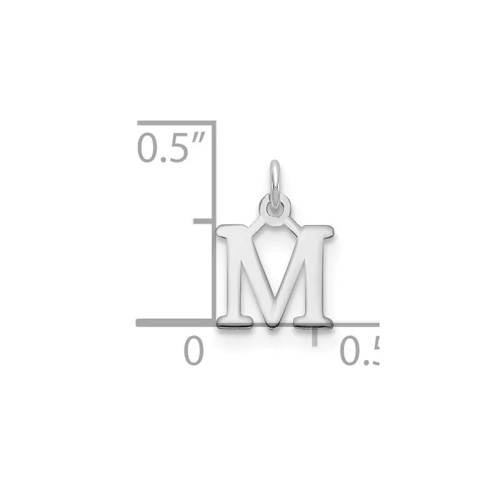 10k White Gold Cutout Letter M Initial Charm TreasureFineJewelers Charm Necklaces