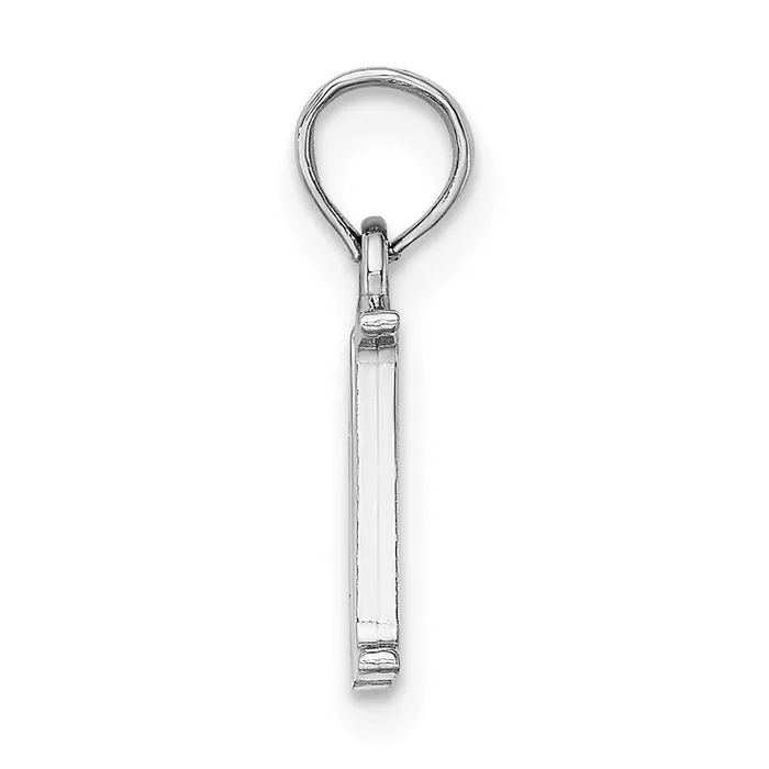 10K White Gold Polished M Block Initial Charm TreasureFineJewelers Charm Necklaces