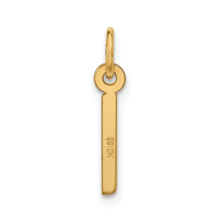 10k Yellow Gold Large Slanted Block Initial I Charm TreasureFineJewelers Charm Necklaces