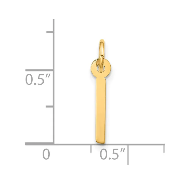 10k Yellow Gold Large Slanted Block Initial I Charm TreasureFineJewelers Charm Necklaces