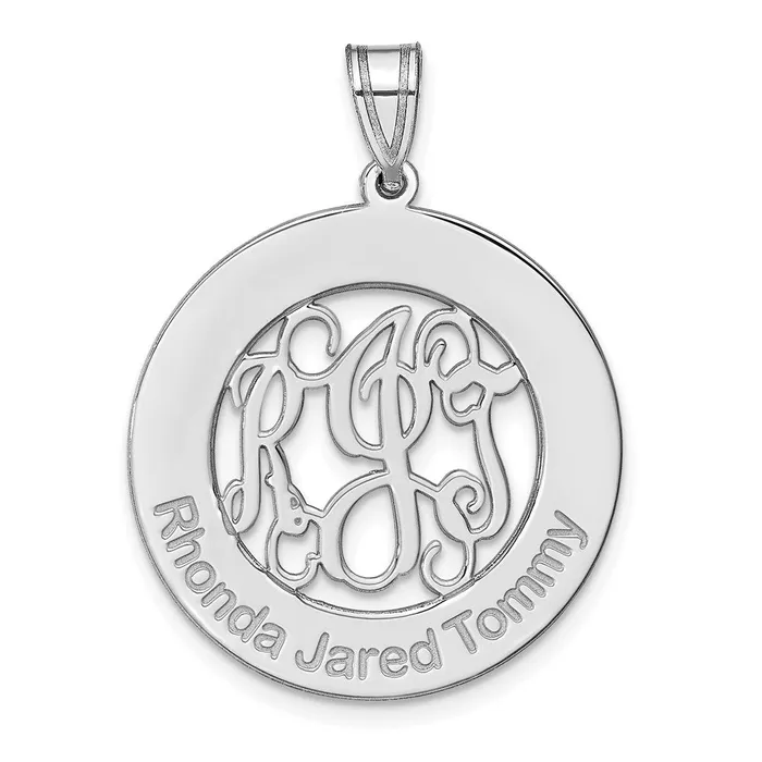 10KW Polished Family Monogram Pendant TreasureFineJewelers Necklaces