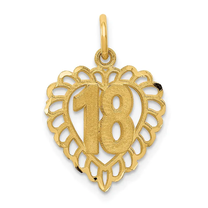 14k 18 Heart Charm TreasureFineJewelers Charm Necklaces