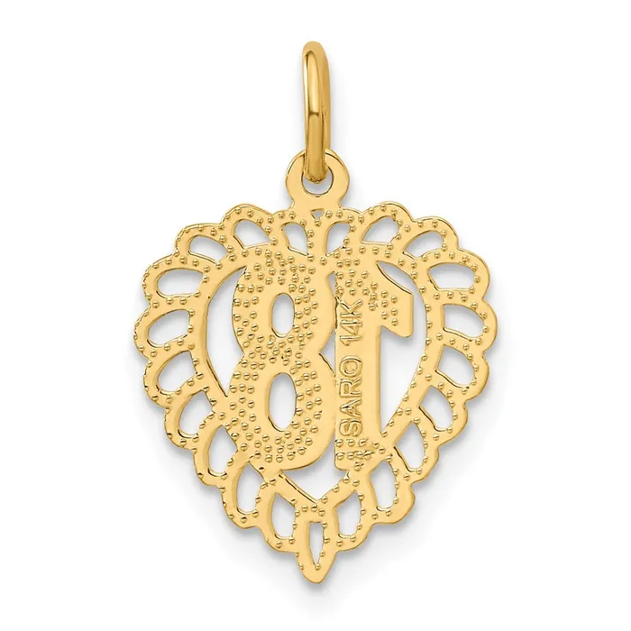 14k 18 Heart Charm TreasureFineJewelers Charm Necklaces