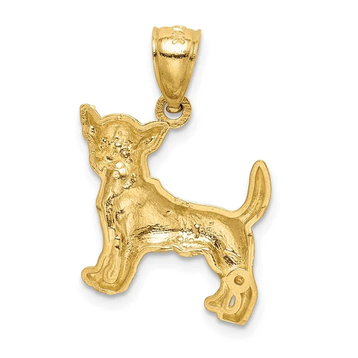 14K Diamondcut Chihuahua Pendant TreasureFineJewelers Necklaces
