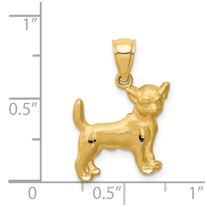14K Diamondcut Chihuahua Pendant TreasureFineJewelers Necklaces