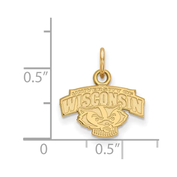 14k Gold University of Wisconsin Extra Small Pendant TreasureFineJewelers Necklaces