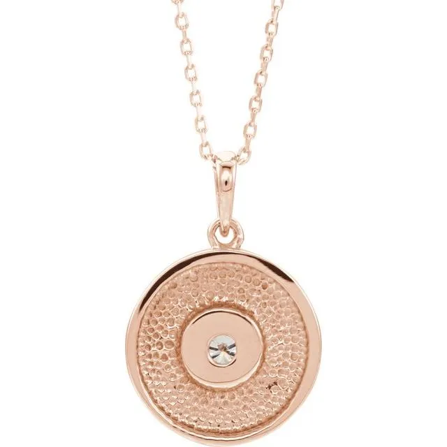 14K Rose Gold 110 CTW Natural Diamond Disc 1618 Necklace TreasureFineJewelers Necklaces