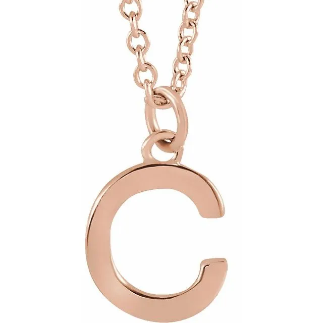 14K Rose Gold Initial C Dangle 18 Necklace TreasureFineJewelers Necklaces 14K Rose Gold Initial C Dangle 18 Necklace TreasureFineJewelers Necklaces