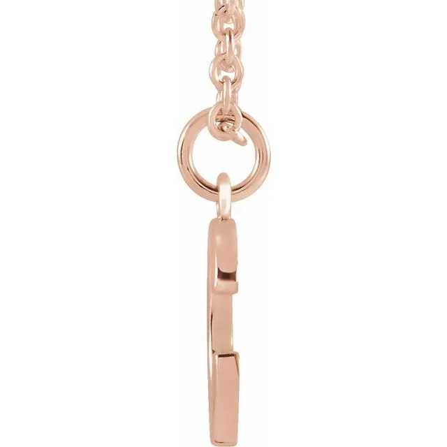 14K Rose Gold Initial C Dangle 18 Necklace TreasureFineJewelers Necklaces