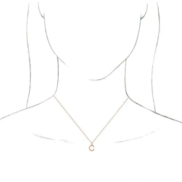 14K Rose Gold Initial C Dangle 18 Necklace TreasureFineJewelers Necklaces