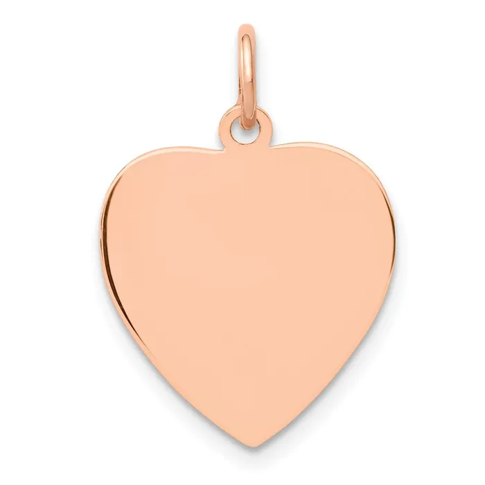 14k Rose Gold Rose Polished Heart Shaped Disc Pendant TreasureFineJewelers Necklaces 14k Rose Gold Rose Polished Heart Shaped Disc Pendant TreasureFineJewelers Necklaces