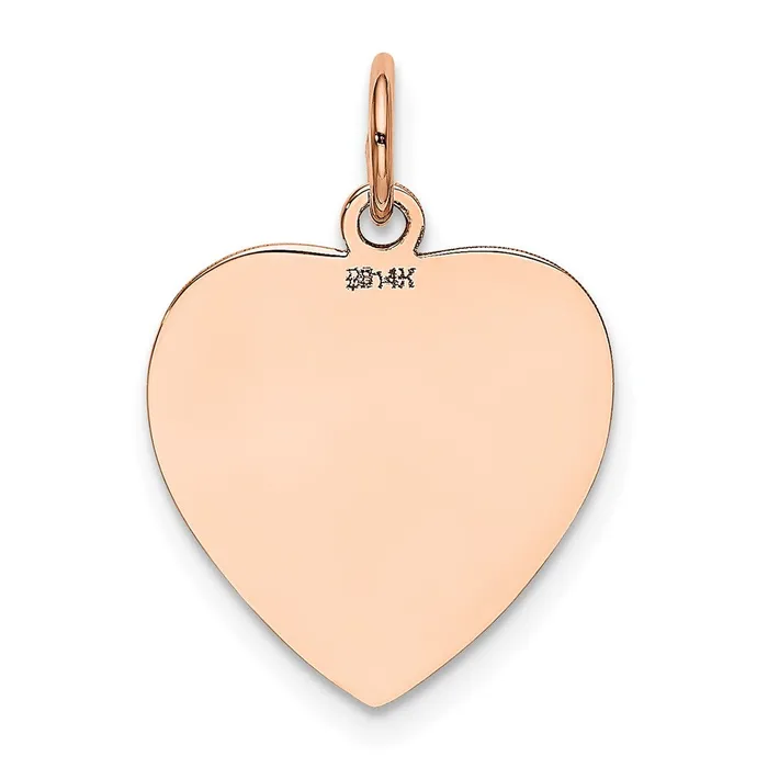 14k Rose Gold Rose Polished Heart Shaped Disc Pendant TreasureFineJewelers Necklaces