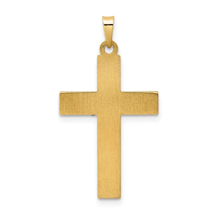 14k Twotone Polished and Twisted Hollow INRI Crucifix Pendant TreasureFineJewelers Rings