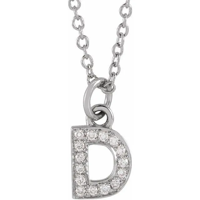 14K White Gold 05 CTW Natural Diamond Petite Initial D 1618 Necklace TreasureFineJewelers Necklaces 14K White Gold 05 CTW Natural Diamond Petite Initial D 1618 Necklace TreasureFineJewelers Necklaces