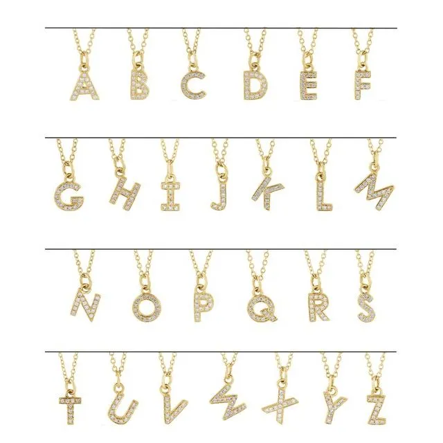 14K White Gold 05 CTW Natural Diamond Petite Initial D 1618 Necklace TreasureFineJewelers Necklaces