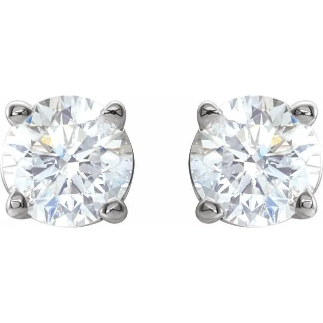 14K White Gold 12 CTW Natural Diamond Stud Earrings with Friction Post TreasureFineJewelers Earrings