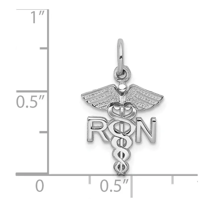 14k White Gold RN Charm TreasureFineJewelers Charm Necklaces