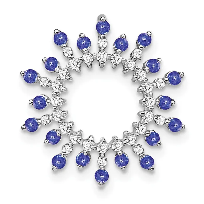14k White Gold Tanzanite and Diamond Snowflake Chain Slide TreasureFineJewelers Necklaces 14k White Gold Tanzanite and Diamond Snowflake Chain Slide TreasureFineJewelers Necklaces