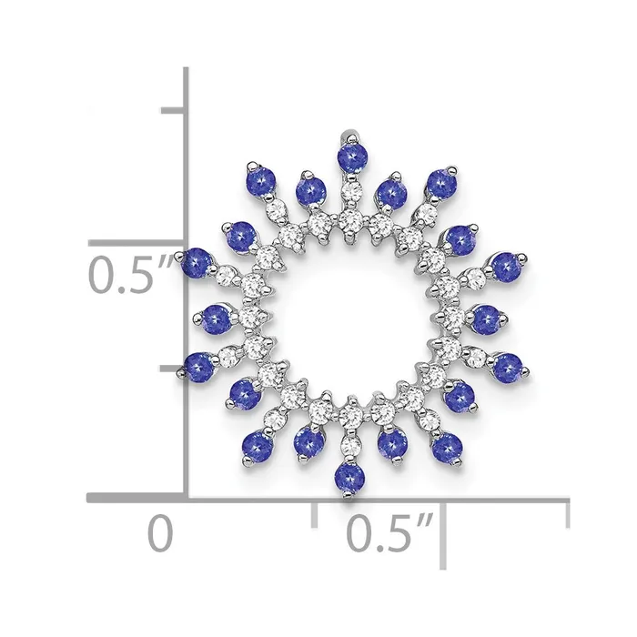 14k White Gold Tanzanite and Diamond Snowflake Chain Slide TreasureFineJewelers Necklaces
