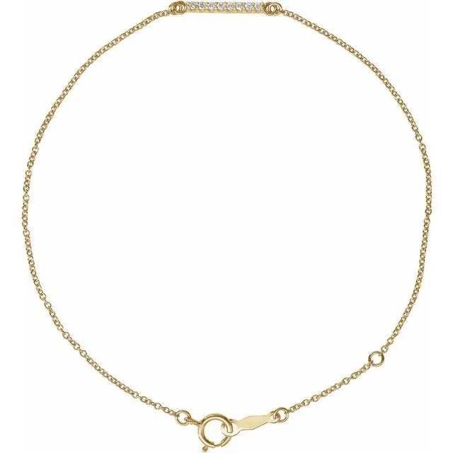 14K Yellow 07 CTW Diamond Bar 6 12712 Bracelet TreasureFineJewelers Bracelets
