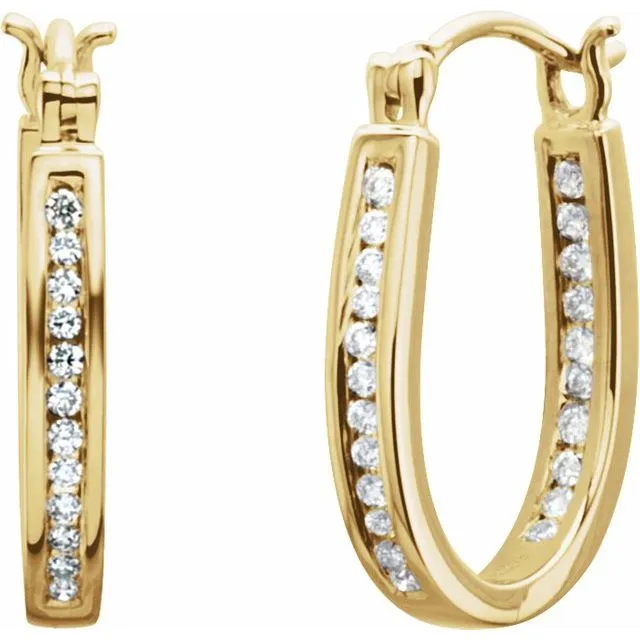14K Yellow 14 CTW Diamond InsideOutside 13 mm Hoop Earrings TreasureFineJewelers Earrings 14K Yellow 14 CTW Diamond InsideOutside 13 mm Hoop Earrings TreasureFineJewelers Earrings