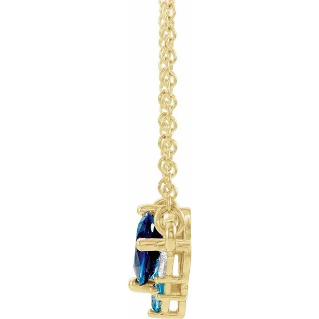 14K Yellow MultiGemstone 06 CTW Diamond 16 Necklace TreasureFineJewelers Necklaces